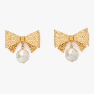 Kate Spade Wrapped In A Bow pearl Drop Earrings